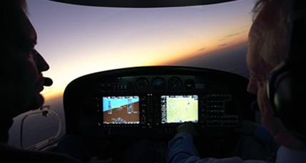 pilots flying at night